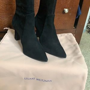 Black suede Stuart Weitzman boots